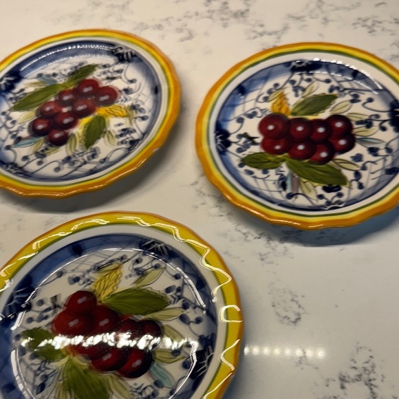 Vibrant Yellow and Blue Ceramic Plates - Picture 6 of 6